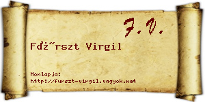 Fürszt Virgil névjegykártya